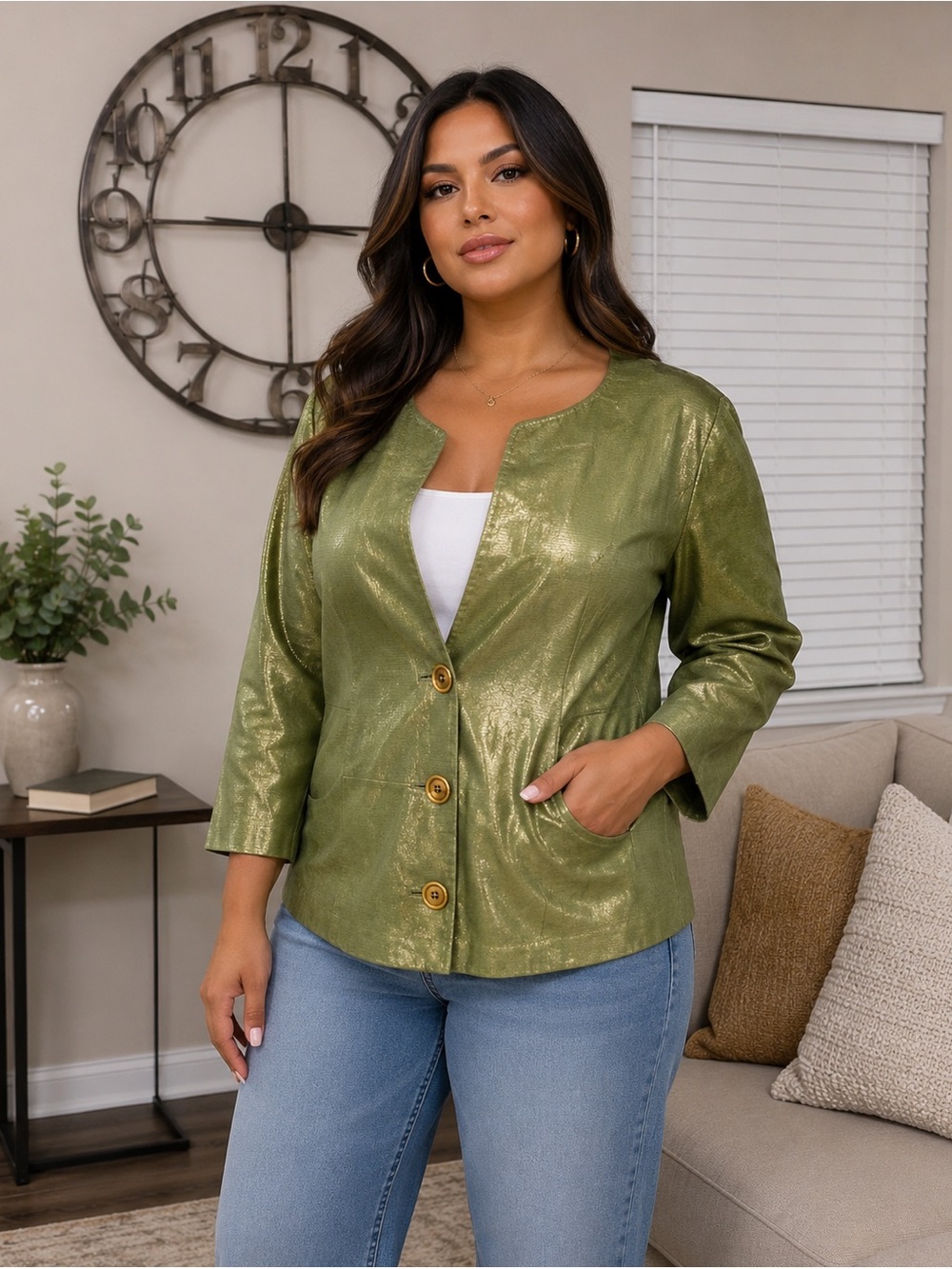 Lafayette 148 New York Leather Blazer Size 12 NEW